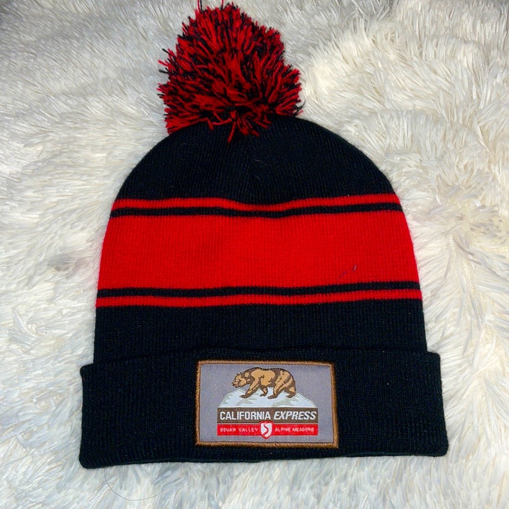 California Express Beanie Black and Red